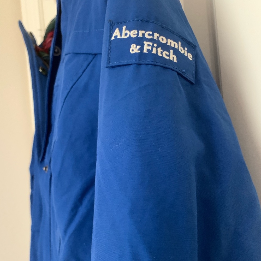 NWT Abercrombie & Fitch Blue Hooded Utility Jacket Women’s Medium Zip Coat - Picture 12 of 16